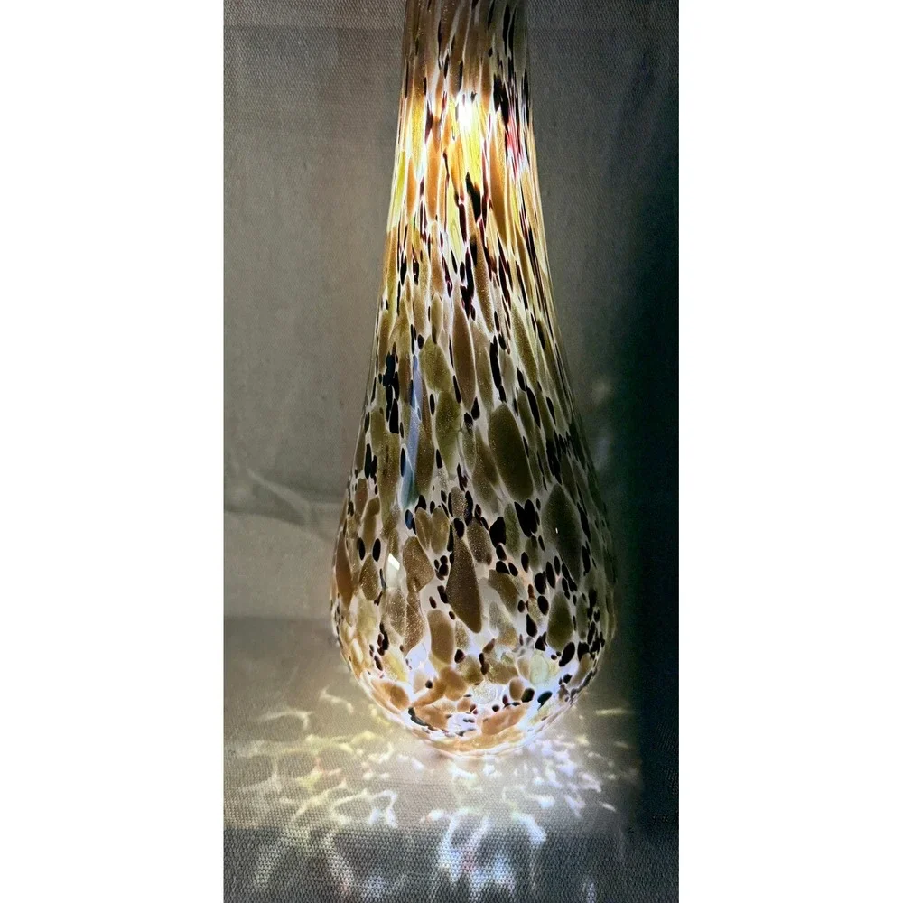 Vintage Italian Murano Style Art Glass Vase Gold Copper Aventurine 12